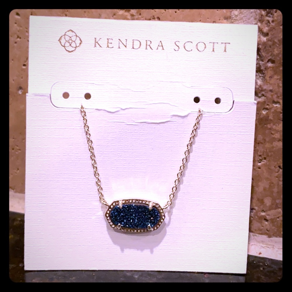 Kendra Scott NEW Elisa gold navy blue necklace